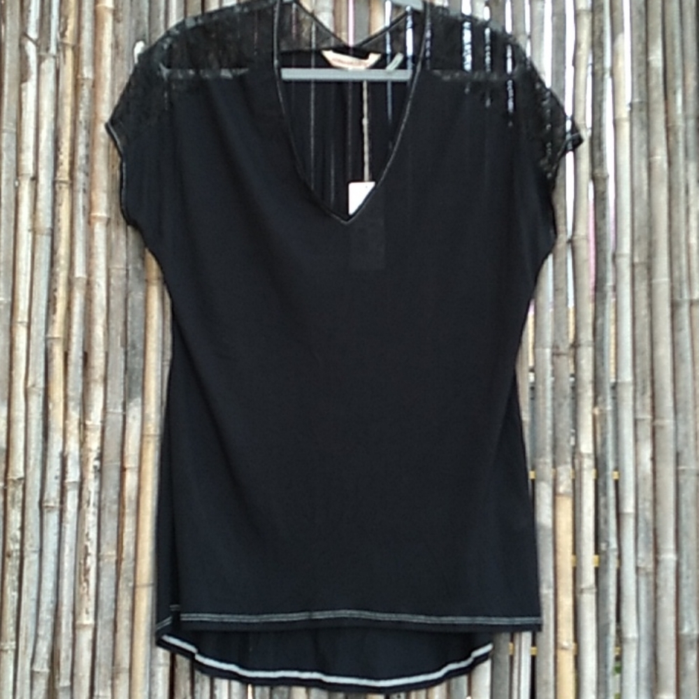 Rebecca Taylor Lace and Cotton T-shirt